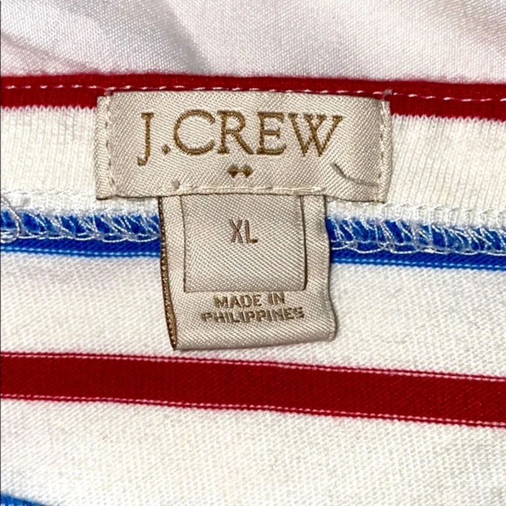 J.Crew Factory Red, White & Blue Striped Short Sleeve Tee – Women’s XL
